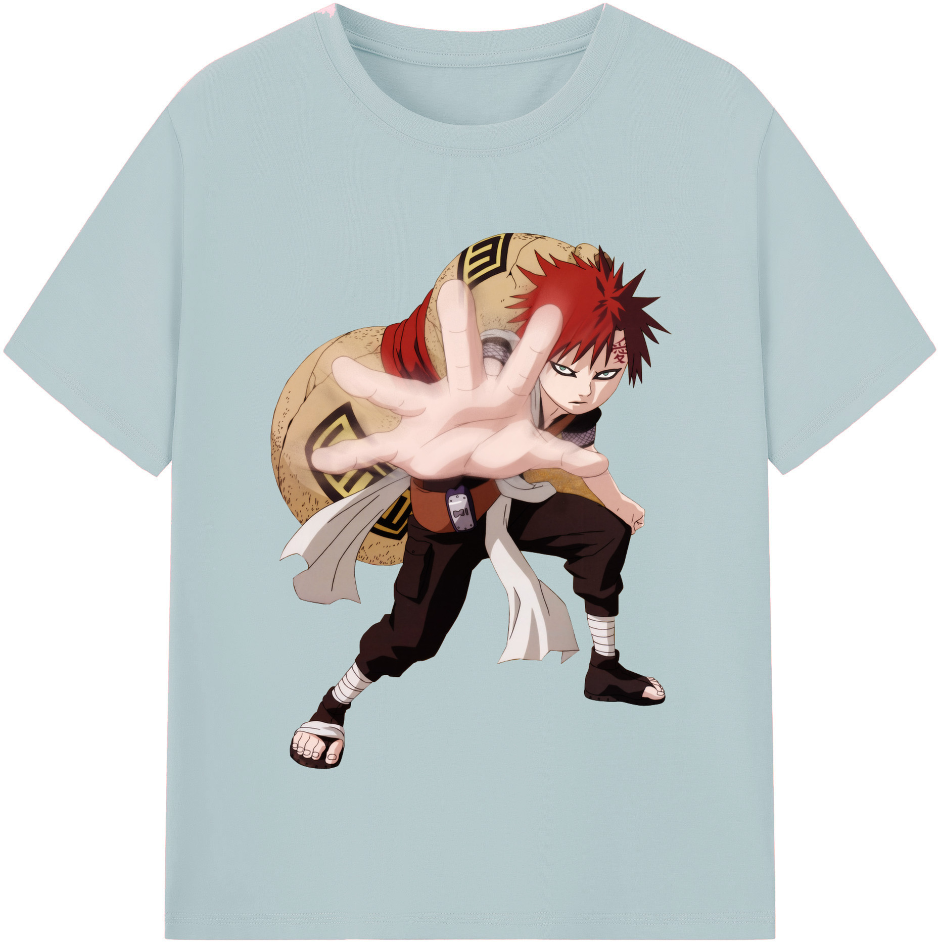 （画像用） NARUTO -ナルト- ガアラ Gaara 綿100％半袖Tシャツ（フロントプリント）